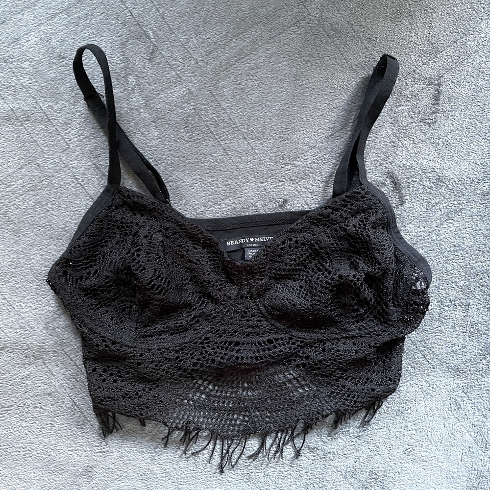 Black Crochet Crop top